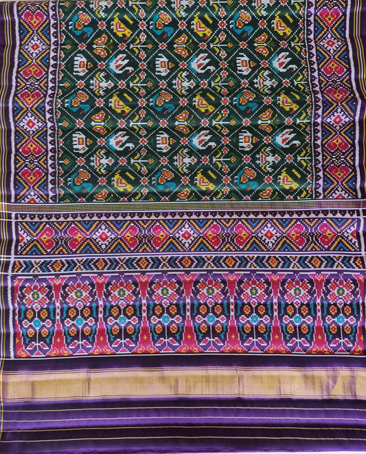 Patan Patola First Copy Semi Ikkat Patola Saree,