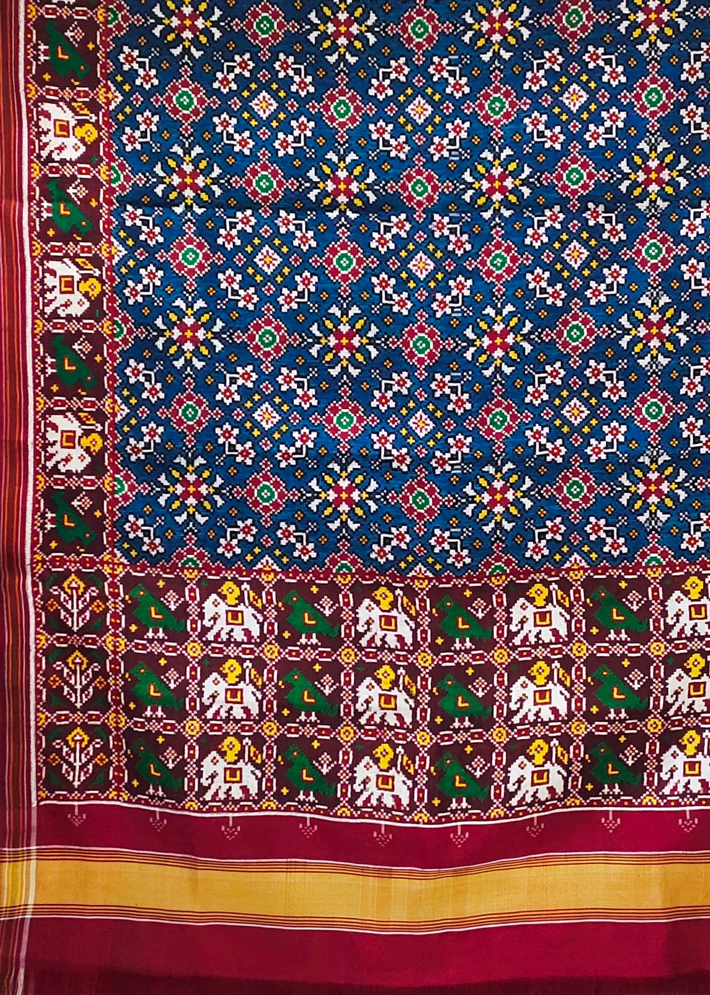 Blue Tal Navaratn Double Ikkat Patola Saree