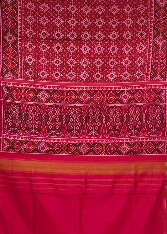 Patan Patola First Copy Semi Ikkat Patola Saree Chanda Bhat Design