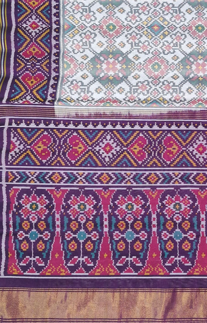 Patan Patola First Copy Semi Ikkat Patola Saree, Navratan Design