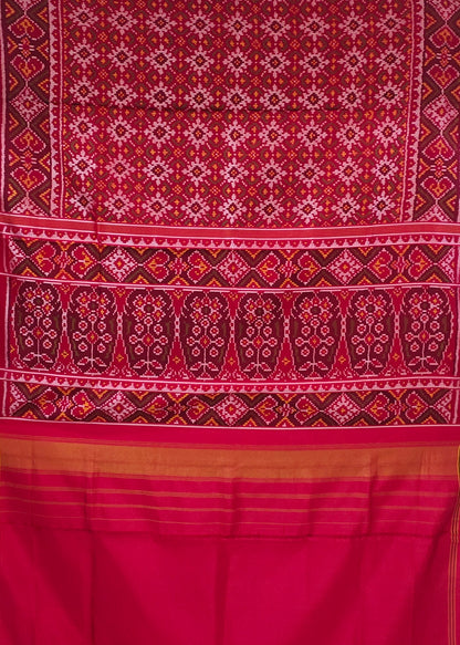 Patan Patola First Copy Semi Ikkat Patola Saree Chanda Bhat Design
