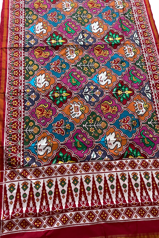 Brand New Multi colour Double Ikkat Patola Silk saree Available.